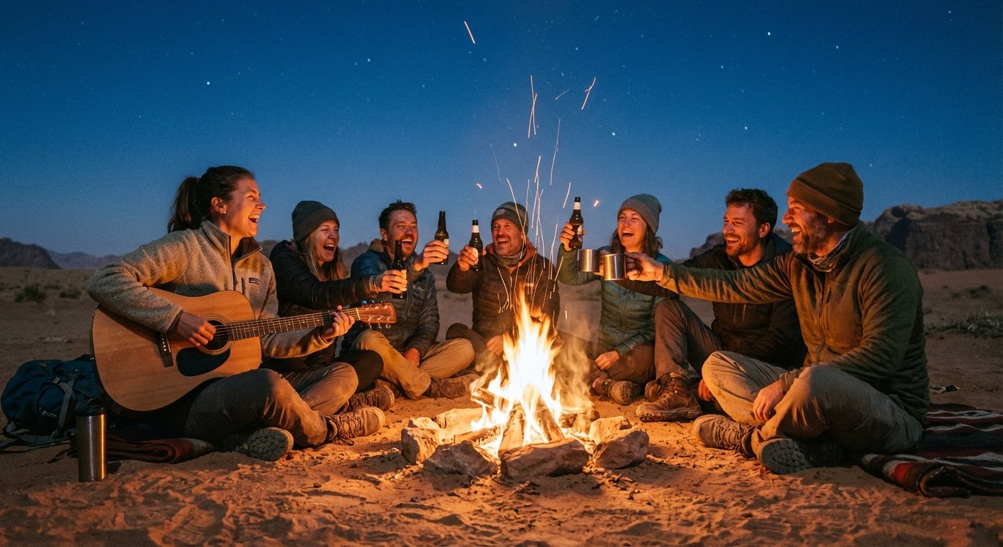 Grupo de amigos solteros explorando una ciudad histórica, riendo y disfrutando del viaje organizado.